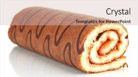  Presentation with sweet - Colorful PPT theme enhanced with sweet roll isolated on white backdrop and a soft green colored foreground