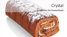  Presentation with sweet - Audience pleasing presentation design consisting of sweet roll isolated on white backdrop and a  colored foreground