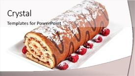  Presentation with white plate - Colorful theme enhanced with sweet roll on plate isolated backdrop and a white colored foreground