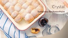  Presentation with sweet - Beautiful PPT theme featuring sweet-rolls-buchteln-filled backdrop and a lemonade colored foreground