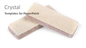  Presentation with waffles - Colorful presentation theme enhanced with sweet-russian-waffles-isolated backdrop and a white colored foreground