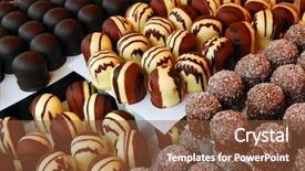  Presentation with sweet - Presentation consisting of sweet shop - belgian chocolates background and a tawny brown colored foreground