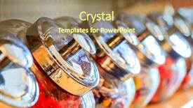  Presentation with candy shop - Audience pleasing slide set consisting of sweet shop - candy jars backdrop and a tawny brown colored foreground