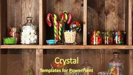  Presentation with sweet - Colorful presentation enhanced with sweet shop - colorful candies in jars backdrop and a tawny brown colored foreground