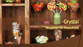  Presentation with sweet - Beautiful slide deck featuring sweet shop - colorful candies in jars backdrop and a tawny brown colored foreground