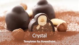  Presentation with praline - Beautiful presentation theme featuring sweet shop - praline with hazelnut backdrop and a red colored foreground