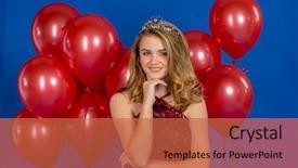  Presentation with teenage pregnancy philippine - Amazing PPT layouts having model posing in a tiara backdrop and a red colored foreground