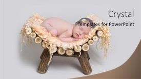  Presentation with baby sleeping - Audience pleasing slide deck consisting of sweet sleeping newborn baby backdrop and a light gray colored foreground