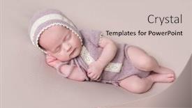  Presentation with baby sleeping - Presentation theme consisting of sweet-sleeping-newborn-baby background and a soft green colored foreground