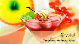  Presentation with alcoholic - Presentation theme enhanced with sweet sour - summer alcoholic recreational drink background and a blonde colored foreground