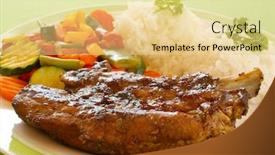  Presentation with ribs - Presentation theme enhanced with sweet-sour pork ribs background and a blonde colored foreground