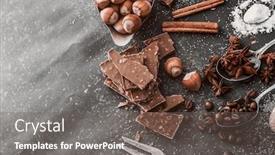  Presentation with sweet - Presentation design with sweet-spices-in-the-spoons background and a gray colored foreground