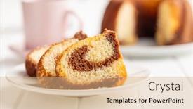  Presentation with cake bundt - Presentation design enhanced with sweet-sponge-cake-bundt-cake background and a coral colored foreground