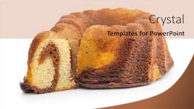  Presentation with cake bundt - Slide deck with sweet-sponge-cake-bundt-cake background and a coral colored foreground