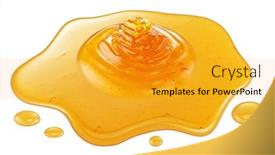  Presentation with honey - PPT theme featuring sweet-sticky-honey-puddle background and a gold colored foreground