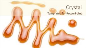  Presentation with brown sugar isolated on white - Cool new theme with sweet-sugar-caramel-sauce-curls backdrop and a cream colored foreground