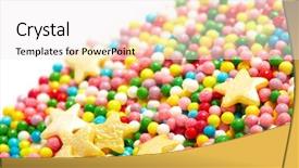  Presentation with sweet pastry - Colorful PPT theme enhanced with sweet sugar spreading pastry decoration backdrop and a sky blue colored foreground