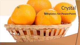  Presentation with wicker - Slide set consisting of sweet tangerines in wicker basket background and a yellow colored foreground