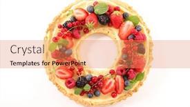  Presentation with berries - Slide set with sweet-tart-with-freh-berries background and a coral colored foreground