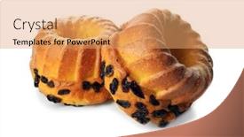  Presentation with muffins - Beautiful PPT layouts featuring sweet tasty muffins isolated on white backdrop and a coral colored foreground