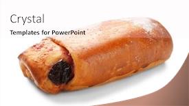  Presentation with sweet pastry - PPT theme having sweet tasty pastry isolated on white background and a sky blue colored foreground