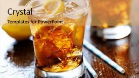  Presentation with ice lemon tea - PPT theme featuring sweet-tea-with-lemon background and a yellow colored foreground
