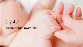 Presentation with mother baby - PPT layouts with holding her mother's hand background and a lemonade colored foreground
