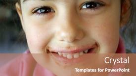  Presentation with mouth tooth - Audience pleasing PPT layouts consisting of sweet tooth pretty young girl with mouth dirty with chocolate backdrop and a coral colored foreground