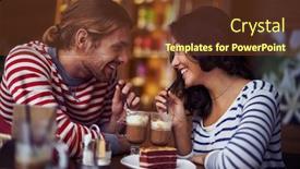  Presentation with valentines - Colorful PPT theme enhanced with cafe - sweet valentines backdrop and a tawny brown colored foreground