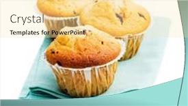  Presentation with muffins - Theme consisting of sweet-vanilla-muffins-isolated background and a blonde colored foreground