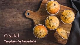  Presentation with muffins - Slide deck featuring sweet-vanilla-muffins background and a tawny brown colored foreground
