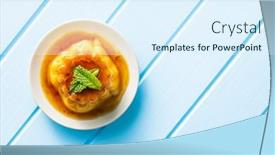  Presentation with pudding - Audience pleasing slide set consisting of sweet-vanilla-pudding-sweet-dessert backdrop and a sky blue colored foreground