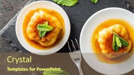  Presentation with pudding - Audience pleasing slide set consisting of sweet-vanilla-pudding-sweet-dessert backdrop and a violet colored foreground