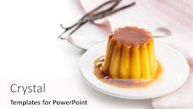  Presentation with pudding - Cool new PPT theme with sweet-vanilla-pudding-sweet-dessert backdrop and a white colored foreground