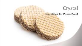 Presentation with wafer - Colorful slide set enhanced with sweet-wafer-biscuits-isolated backdrop and a white colored foreground