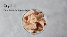  Presentation with gray marble - Slide set with sweet waffle crunchies background and a light gray colored foreground