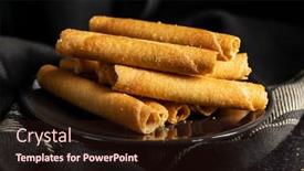  Presentation with tubes - Presentation theme featuring sweet-waffle-tubes-rolls background and a wine colored foreground