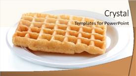  Presentation with waffles - Presentation design with sweet waffles on plate isolated on white background and a lemonade colored foreground