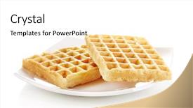  Presentation with waffles - Beautiful presentation theme featuring sweet waffles on plate isolated on white backdrop and a white colored foreground