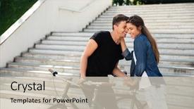  Presentation with love - PPT layouts featuring sweet young couple in love background and a soft green colored foreground