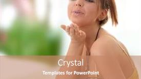  Presentation with kiss - Cool new PPT layouts with sweet young woman teenage girl in yellow black dress sending a kiss backdrop and a coral colored foreground