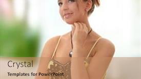  Presentation with black yellow - Slide deck enhanced with sweet young woman teenage girl in yellow black dress background and a coral colored foreground