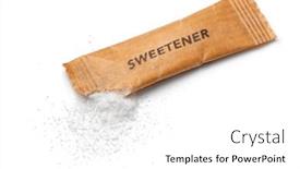  Presentation with sweetener - PPT layouts with sweetener-powder-from-a-disposable and a white colored foreground