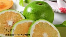  Presentation with fruit - Slide deck featuring sweetie-fruit-green-grapefruit-pomelit background and a yellow colored foreground