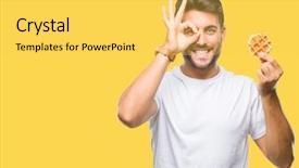  Presentation with special education young adult man - Amazing PPT layouts having sure - young handsome man eating backdrop and a yellow colored foreground