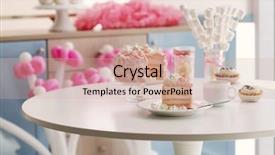  Presentation with cup cake - Theme enhanced with sweets and cup of coffee background and a  colored foreground