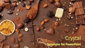  Presentation with confectionery - Cool new presentation design with sweets-confectionery-and-culinary-concept backdrop and a tawny brown colored foreground