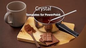  Presentation with hot chocolate - Presentation theme with sweets-confectionery-and-culinary-concept background and a tawny brown colored foreground