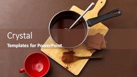  Presentation with confectionery - Audience pleasing PPT theme consisting of sweets-confectionery-and-culinary-concept backdrop and a tawny brown colored foreground