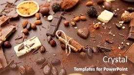  Presentation with chocolate nuts - Theme featuring sweets-confectionery-and-culinary-concept background and a tawny brown colored foreground